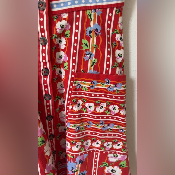 SALONI Fara Floral-Print V-Neck Sleeveless Dress| poppy stripe - Picture 12 of 12